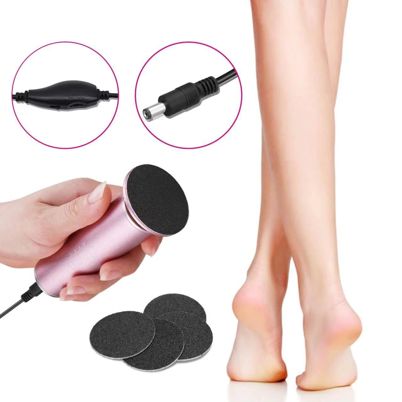 Electric Foot Callus Remover Foot Care File Heels Dead Skin Pedicure Tool Electronic Foot Grinder and Replacement Sandpaper (image for) Electric Foot Callus Remover Foot Care File Heels Dead Skin Pedicure Tool Electronic Foot Grinder and Replacement Sandpaper